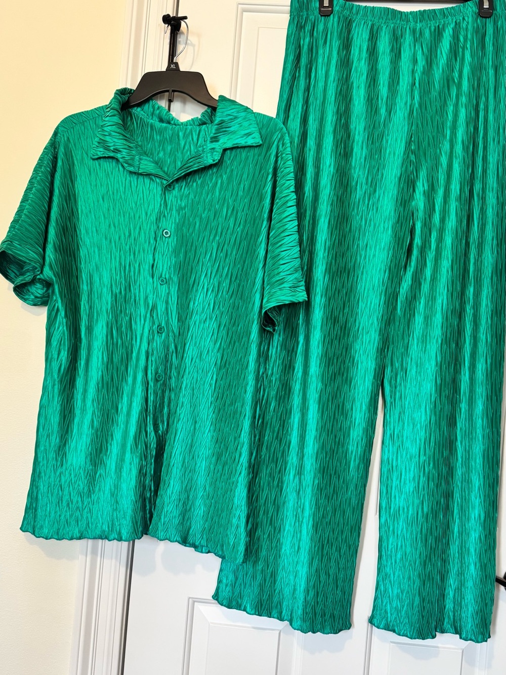 Emerald Textured Button-Up Set